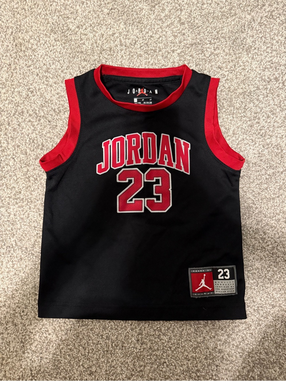 Jordan Black & Red Kids Sleeveless Basketball Jersey 23